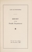 view Report of the City Health Department / City of Winnipeg.