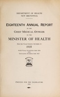 view Annual report of the Chief Medical Officer to the Minister of Health / Department of Health, New Brunswick.