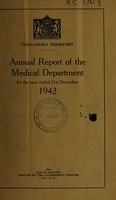 view Annual report of the Medical Department / Tanganyika Territory.