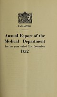 view Annual report of the Medical Department / Tanganyika Territory.