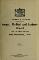 view Annual medical and sanitary report / Tanganyika Territory.