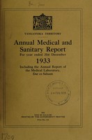 view Annual medical and sanitary report / Tanganyika Territory.