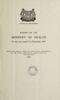 view Report of the Ministry of Health / Colony of Singapore.