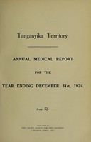 view Annual medical report / Tanganyika Territory.