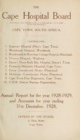 view Annual report of the Cape Hospital Board, Cape Town.