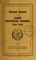 view Annual report of the Cape Hospital Board, Cape Town.