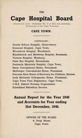 view Annual report of the Cape Hospital Board, Cape Town.