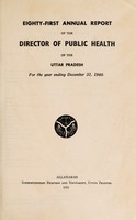 view Annual report of the Director of Public Health of the Uttar Pradesh.