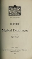 view Report on the Medical and Sanitary Departments / Government of the Gold Coast.