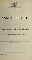 view Annual report of the Department of Public Health / Union of South Africa.