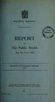 view Report on the public health / Southern Rhodesia.