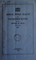 view Annual public health and vaccination report of the Province of Orissa.