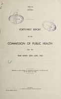 view Report of the Commission of Public Health to the Minister of Public Health / Department of Public Health, Victoria.