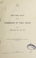 view Report of the Commission of Public Health to the Minister of Public Health / Department of Public Health, Victoria.