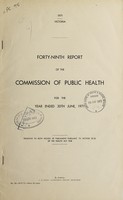 view Report of the Commission of Public Health to the Minister of Public Health / Department of Public Health, Victoria.