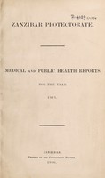 view Annual report of the Public Health Department / Zanzibar Protectorate.