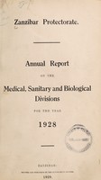 view Annual report of the Public Health Department / Zanzibar Protectorate.