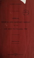 view Annual report of the Public Health Department / Zanzibar Protectorate.