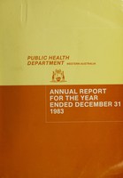 view Report of the Commissioner of Public Health / Western Australia.