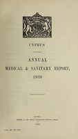 view Annual medical & sanitary report / Cyprus.