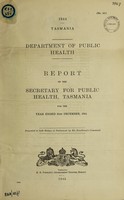 view Report / Department of Public Health, Tasmania.