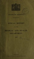 view Annual report of the Director, Medical & Health Department / Colony of Mauritius.