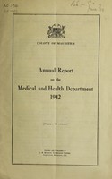 view Annual report of the Director, Medical & Health Department / Colony of Mauritius.