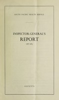 view Inspector-General's report / South Pacific Health Service.