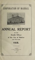 view Report of the Health Officer, Corporation of Madras Health Department.