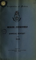 view Report of the Health Officer, Corporation of Madras Health Department.