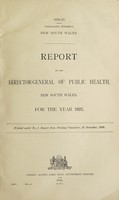 view Report of the Director-General of Public Health, New South Wales.