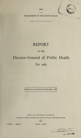 view Report of the Director-General of Public Health, New South Wales.