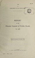 view Report of the Director-General of Public Health, New South Wales.