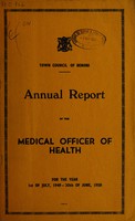 view Annual report of the Medical Officer of Health [to the] Town Council of Benoni.