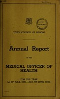 view Annual report of the Medical Officer of Health [to the] Town Council of Benoni.