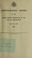 view Administration report of the Public Health Department of the City of Port-of-Spain.