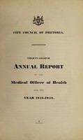 view Annual report of the Medical Officer of Health / City Council of Pretoria.