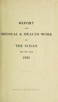 view Report on medical & health work in the Sudan.