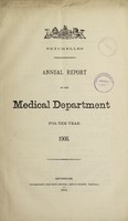 view Annual report of the Medical Department / Colony of Seychelles.