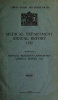 view Annual medical report / Colony and Protectorate of Kenya.