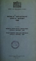 view Annual medical report / Colony and Protectorate of Kenya.