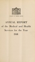 view Annual report on the medical services / Sierra Leone.