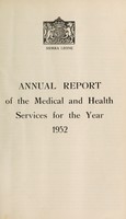 view Annual report on the medical services / Sierra Leone.