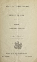 view Annual vaccination returns of the Province of Assam : with brief explanatory notes.