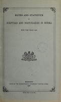 view Notes and statistics on hospitals and dispensaries in Burma.