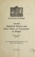 view Annual report on vaccination in Bengal.