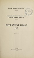 view Annual report / Department of Public Health, Research Institute and Endemic Diseases Hospital.