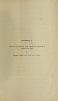 view Annual report on the Medical Research Institute / 1909-.