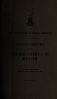 view Report of the Medical Officer of Health on the public health and sanitary circumstances of the city and borough of Pietermaritzburg.