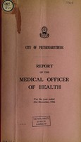 view Report of the Medical Officer of Health on the public health and sanitary circumstances of the city and borough of Pietermaritzburg.